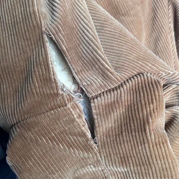 Fingerhut Vintage 70s Tan Cotton Corduroy Sherpa Rancher Western Coat 40 - Picture 7 of 7